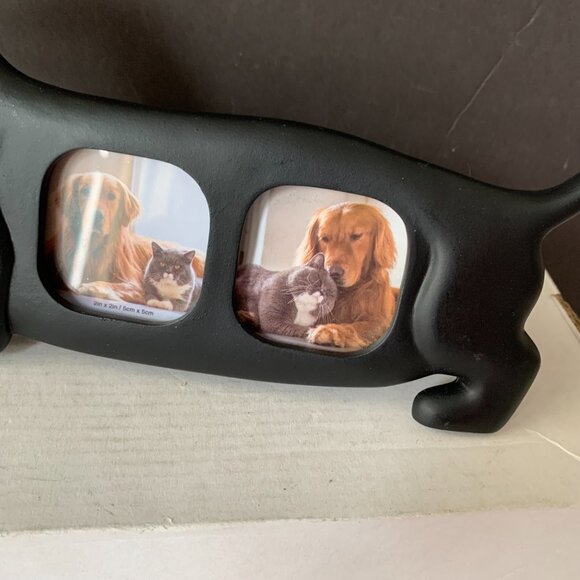 Isaac Jacobs Double 2x2 Resin Sentiments DACHSHUND DOG PICTURE FRAME BLACK - Picture 3 of 5